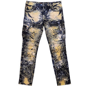 Cipo & Baxx Lincoln CD494 Jeans Mens 36x34 Studded Distressed Moto Biker...